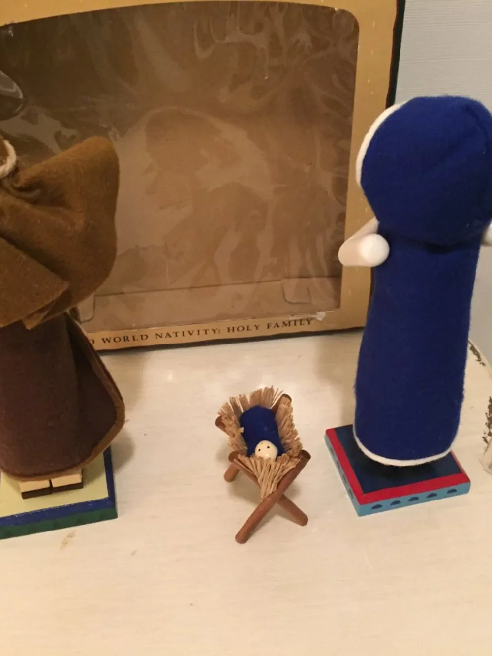 Nutcracker Village Old World Nativity Holy Family  Joseph Mary Baby Jesus Wooden